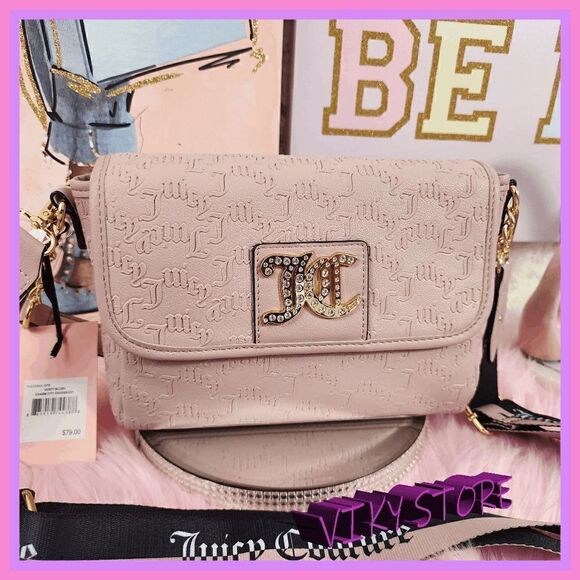 NWT {Juicy Couture } Effortless Elegance, Dusty Blush Charm City Crossbody NWT - Picture 1 of 8